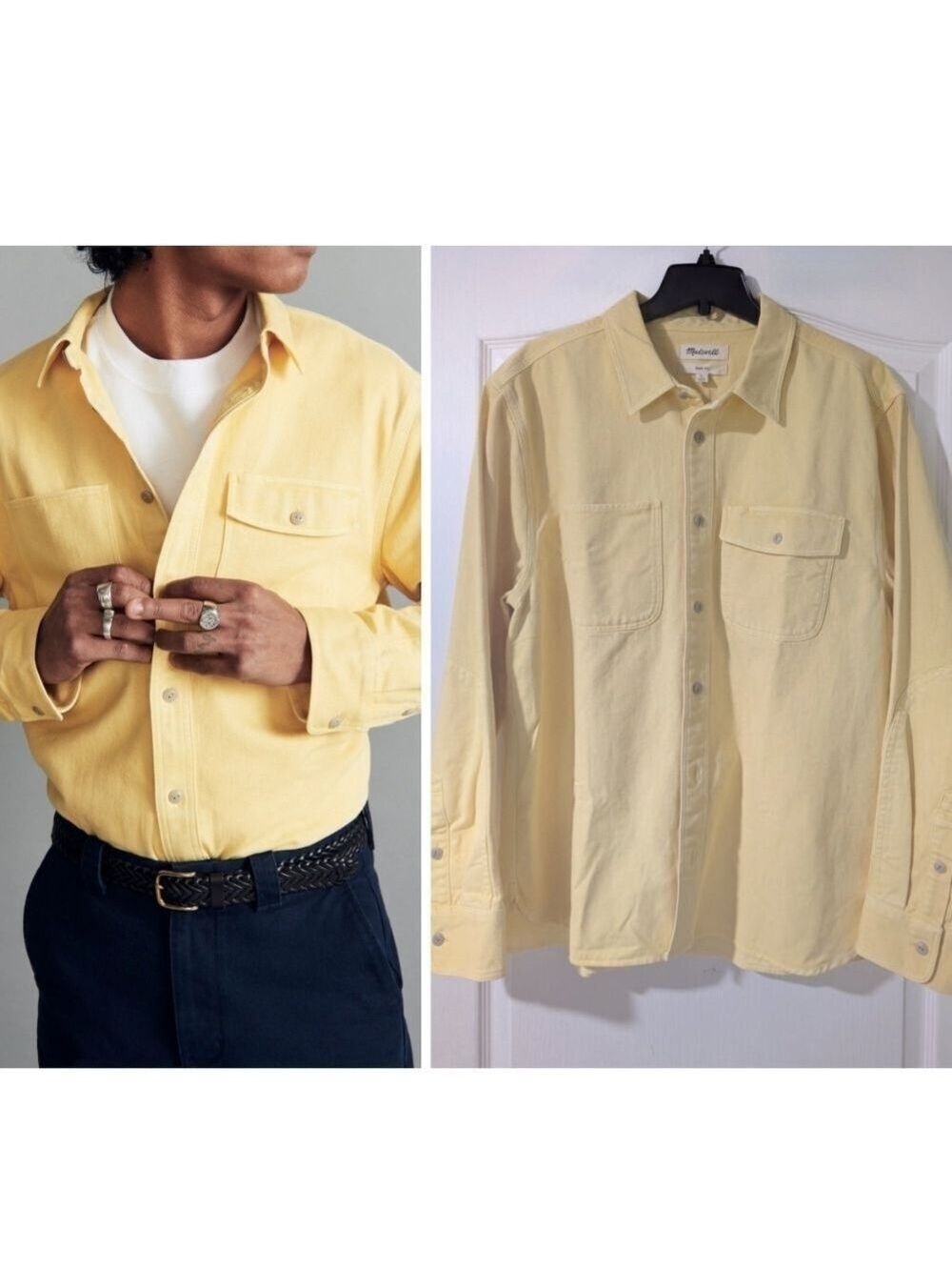 NWT Madewell | Garment-Dyed Work Shirt In Yellow